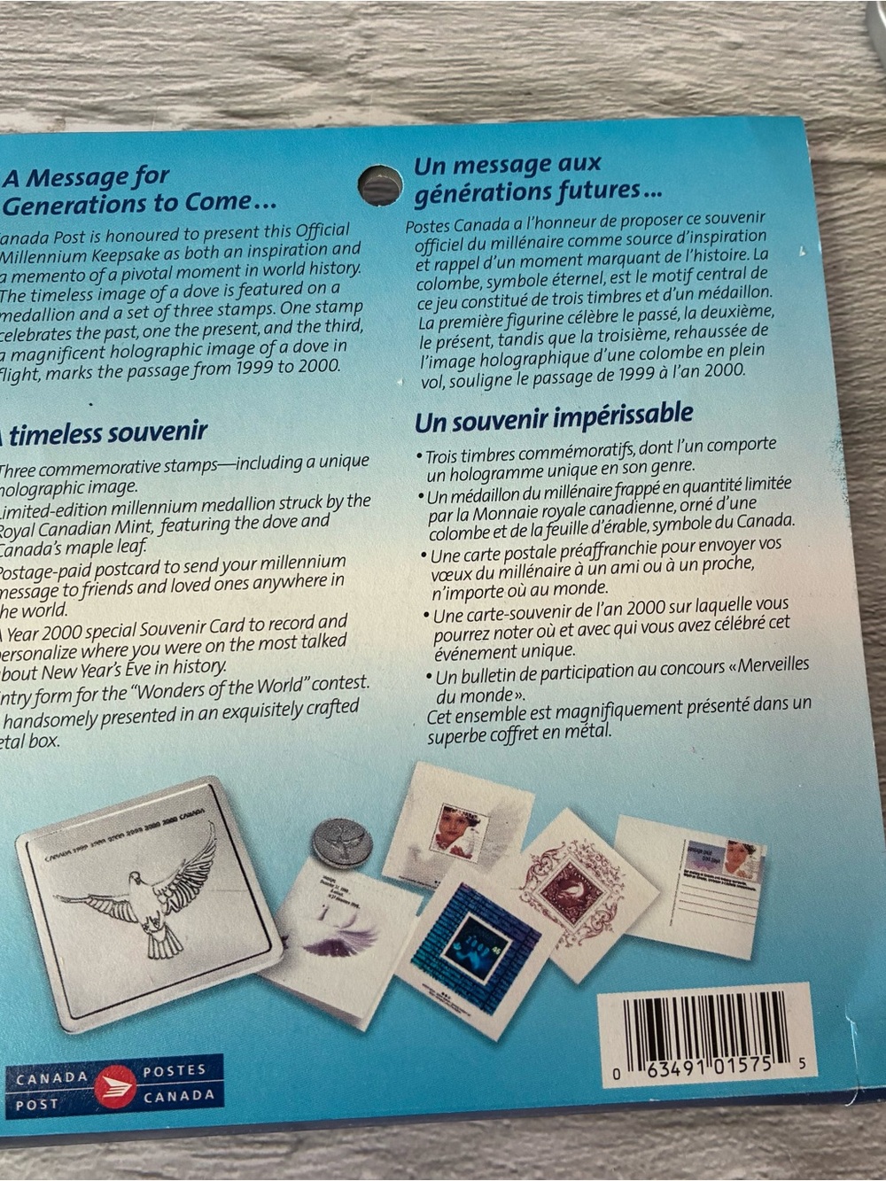 New Canada Post 1999 2000 Official Millennium Stamp and Coin Set in Keepsake Box - Picture 7 of 7